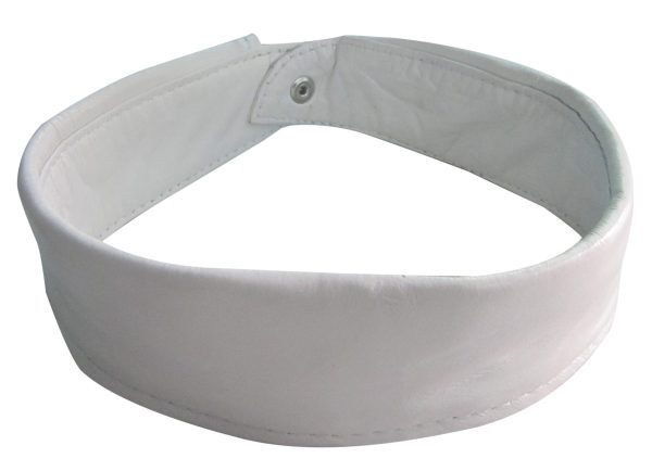 White Leather Collar For Men