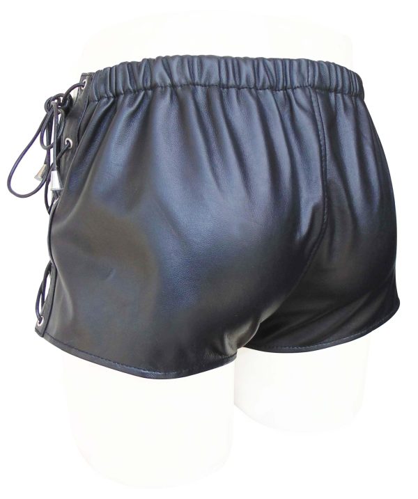 Leather Shorts With Lace Up Side
