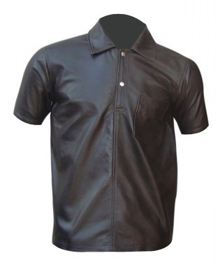 Leather Polo T Shirt Without Flap Pocket (Custom Made To Order)