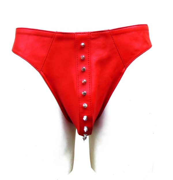 Leather Thong With Metal Studs (Custom Made To Order)