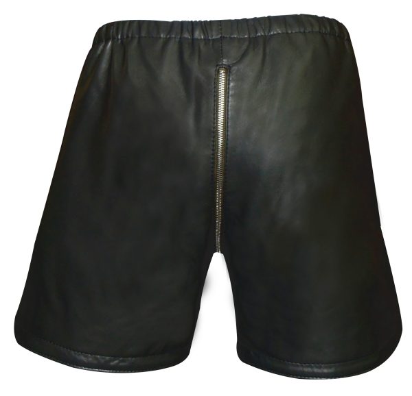Leather Shorts with Full Front To Back Zip