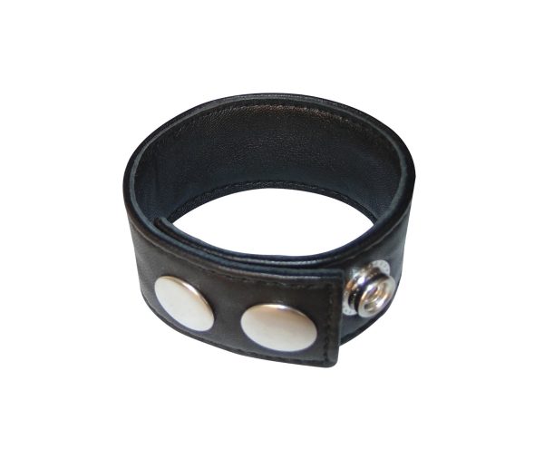 Leather Cock Ring with Snap Button
