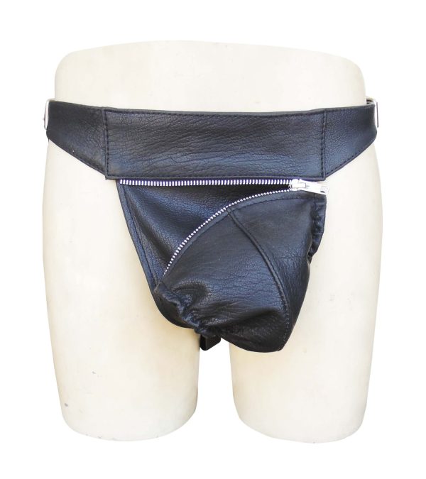 Leather Jockstrap with Color Detachable Pouch and Adjustable Buckle (Custom Made to Order)