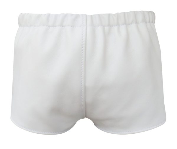 White Leather Shorts With Front Zip (Custom Made To Order)