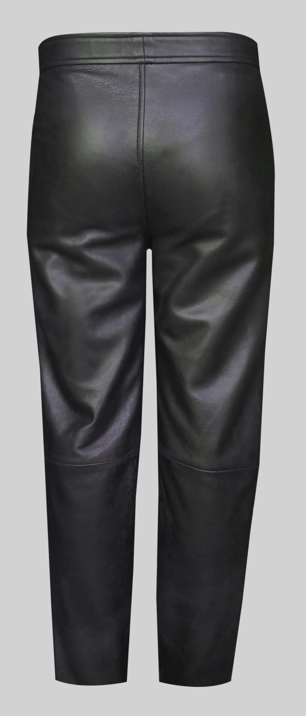 Black Leather Trouser Front lace up with 2 Pockets (Custom Made to Order) Plus sizes welcome